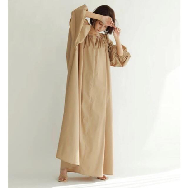 louren balloon sleeve gather dress