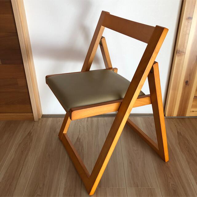 フォールディングチェア　ヴィンテージ　木製椅子　ナチュラル　北欧　韓国インテリア インテリア/住まい/日用品の椅子/チェア(ダイニングチェア)の商品写真