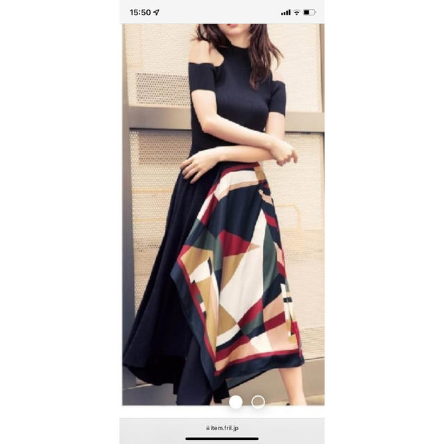 rienda(リエンダ)のrienda スカーフ柄スカート レディースのスカート(ひざ丈スカート)の商品写真