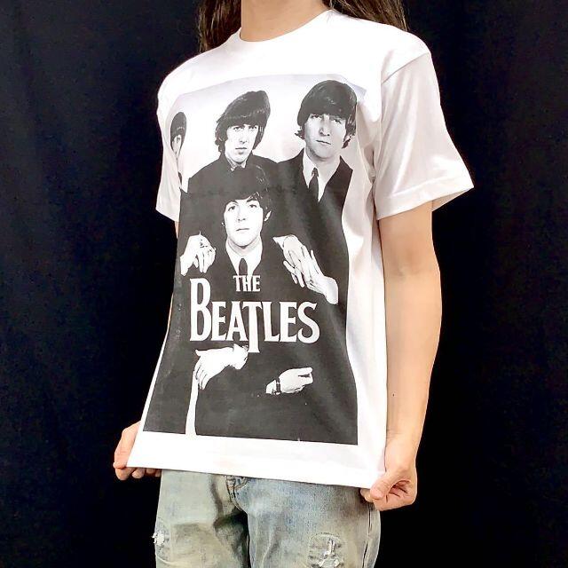 【ビートルズ】新品 プリント ホワイト Tシャツ ロック ファッション コーデ 2