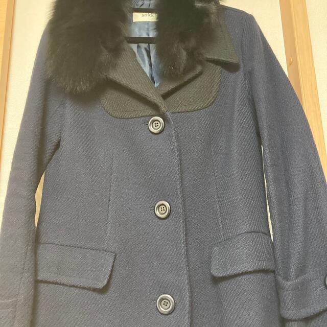 レディーススナイデル 紺色 バイカラー コート