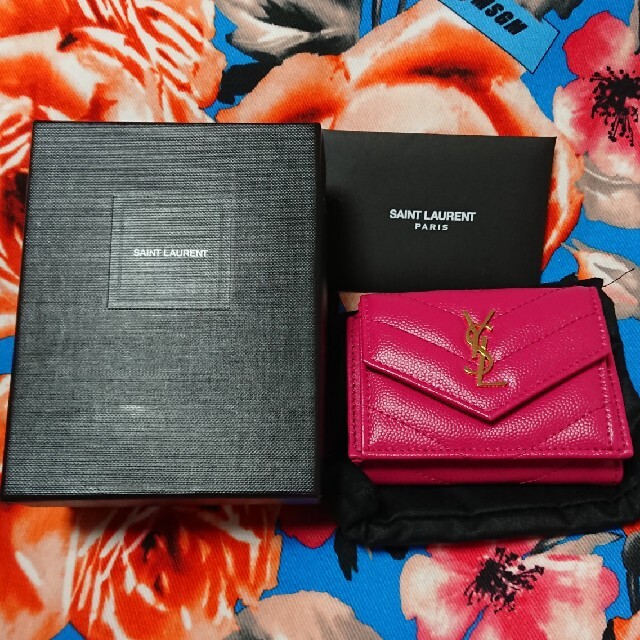 サンローラン ピンク 財布 SAINT LAURENT - 財布