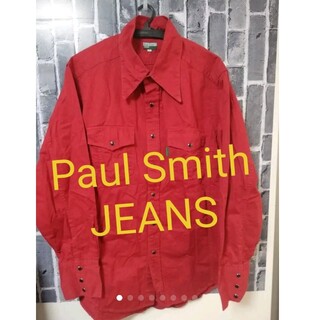 ポールスミス(Paul Smith)の大人気★Paul SmithJEANSポールスミス★ボタンダウン長袖シャツ赤L(シャツ)