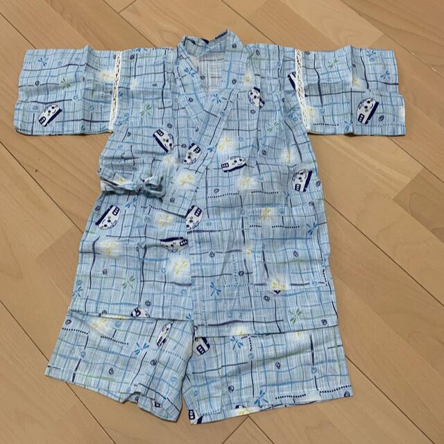 サンリオ(サンリオ)のサンリオ　しんかんせん柄　キッズ甚サイズ110 キッズ/ベビー/マタニティのキッズ服男の子用(90cm~)(甚平/浴衣)の商品写真