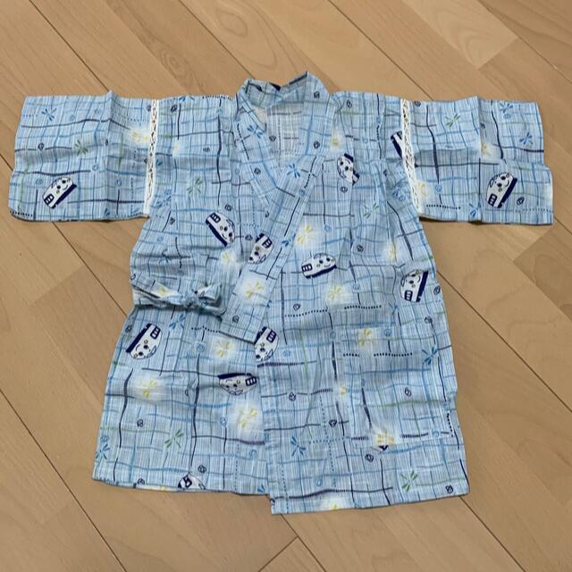 サンリオ(サンリオ)のサンリオ　しんかんせん柄　キッズ甚サイズ110 キッズ/ベビー/マタニティのキッズ服男の子用(90cm~)(甚平/浴衣)の商品写真