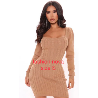 試着のみ fashion nova ニット ワンピース