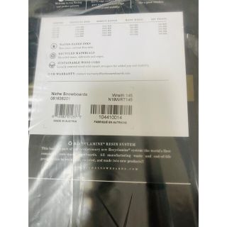 Niche スノーボード WRAITH レイス 145cm 新品未開封の通販 by にとろ