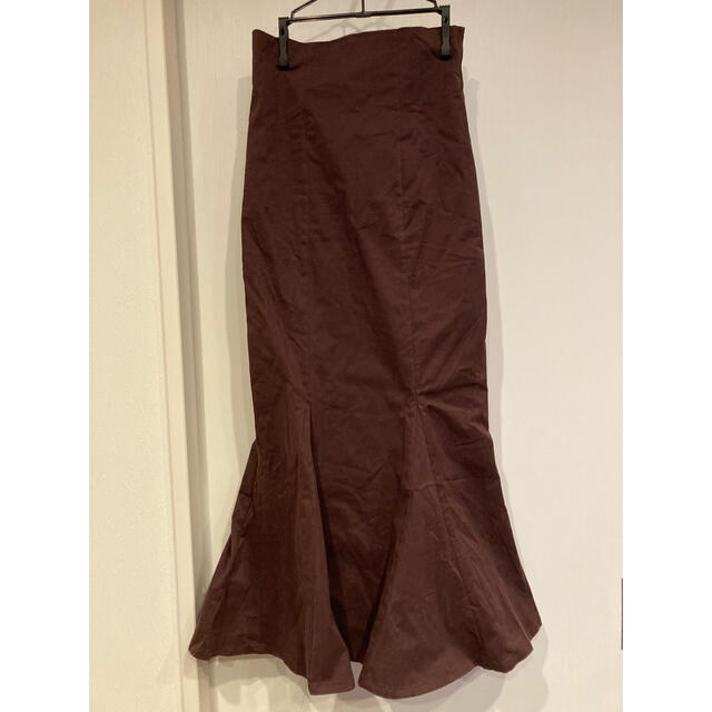 ハイウエスト　マーメイド　スカート　ブラウン レディースのスカート(ロングスカート)の商品写真