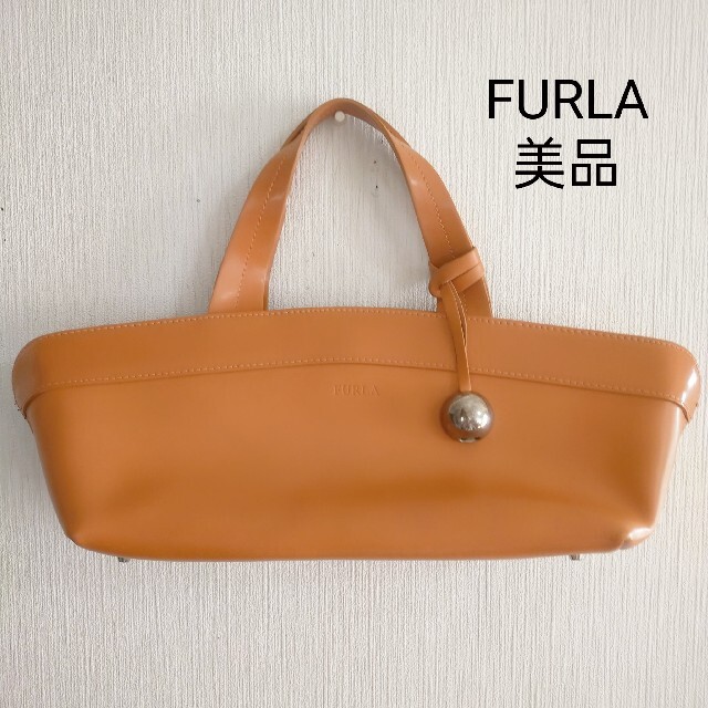 流行に  Furla - 美品　フルラ　ハンドバッグ　オレンジ　レザー　希少　　希少 ハンドバッグ