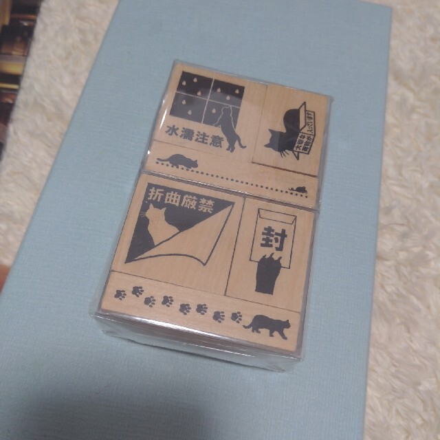 ネコスタンプ  ラバースタンプ  2セット　判子 ハンドメイドの文具/ステーショナリー(はんこ)の商品写真