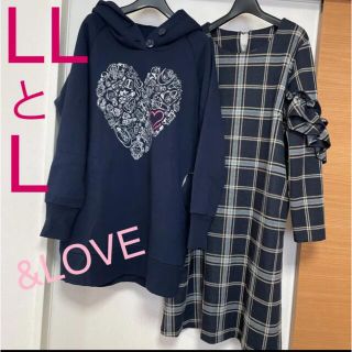 アンドラブ &LOVE QVC LLサイズ Lサイズ パーカー ワンピースセット