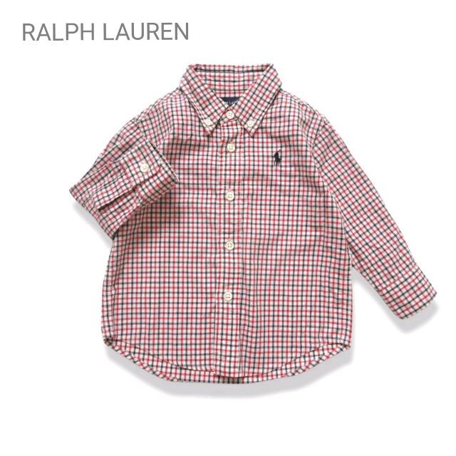 Ralph Lauren(ラルフローレン)のRALPH LAUREN ラルフローレン コットン シャツ チェック レッド キッズ/ベビー/マタニティのベビー服(~85cm)(その他)の商品写真