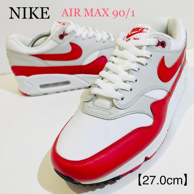 NIKE/ナイキ★AIRMAX90/1★エアマックス90/1★赤白★27.0cmエアマックス1