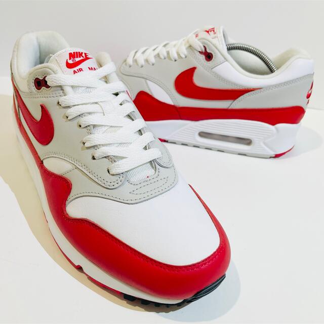 NIKE NIKE/ナイキ☆AIRMAX90/1☆エアマックス90/1☆赤白☆27.0cmの通販 by T-SNEAKERS!!【フォローセット割実施中!!】|ナイキならラクマ ナイキ NIKE マックス 赤 レッド 白色 ホワイト エアマックス