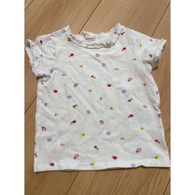 H&M(エイチアンドエム)の半袖花柄Tシャツ　74 H&M キッズ/ベビー/マタニティのベビー服(~85cm)(Ｔシャツ)の商品写真