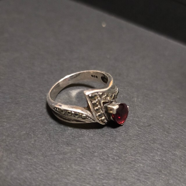 Santa Monica(サンタモニカ)のRed stone × marcasite vintage Ring メンズのアクセサリー(リング(指輪))の商品写真