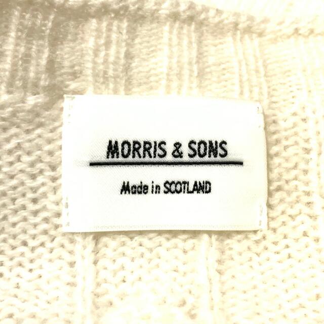 未使用近 MORRIS & SONS スコットランド製 ケーブル編み 定番白