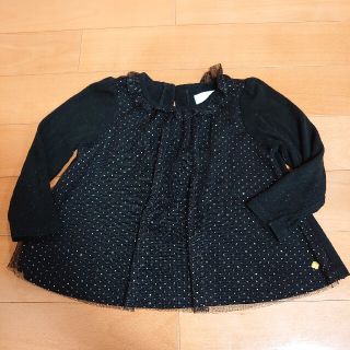 ケイトスペードニューヨーク(kate spade new york)のケイト・スペード　キッズ110 カットソー　ブラック金ラメ　ケイトスペード(Tシャツ/カットソー)