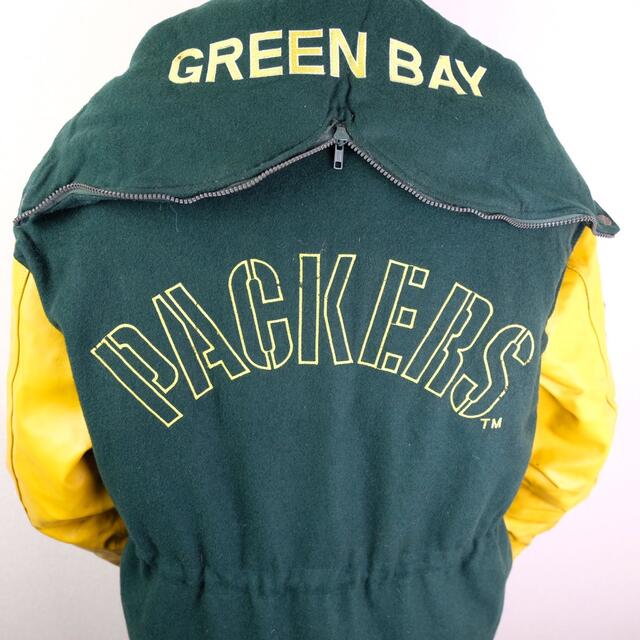 Santa Monica(サンタモニカ)の90s USA古着　NFL PACKERS スタジャン　ダッフルコート　レザー メンズのジャケット/アウター(ダッフルコート)の商品写真