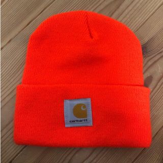 カーハート(carhartt)のcarhartt ニット帽 オレンジ(ニット帽/ビーニー)