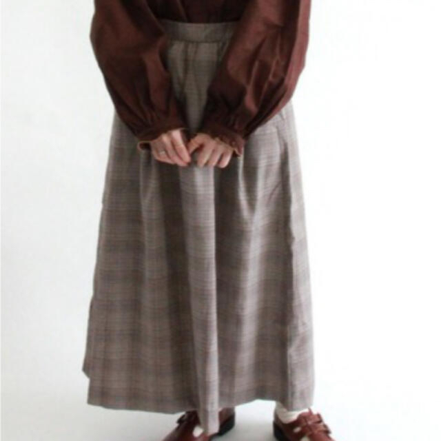 ehka sopo(エヘカソポ)のグレンチェックギャザースカート レディースのスカート(ロングスカート)の商品写真