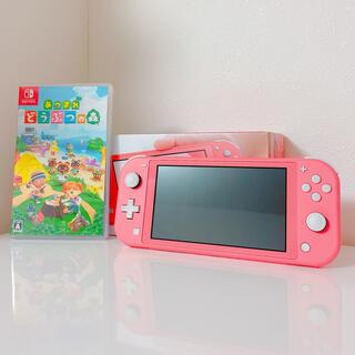 Nintendo Switch - 任天堂スイッチライト　コーラルピンク　あつまれどうぶつの森　美品