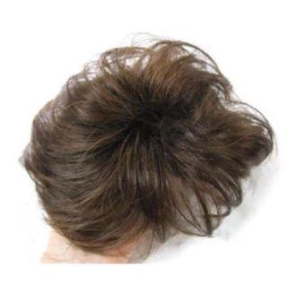 新品！頭頂部付け毛ヘア医療用にも栗ブラウン大きめ★洗える男女兼用耐熱(その他)