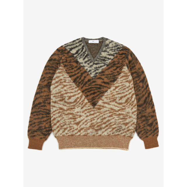 MOHAIR JACQUARD KNIT V-NECK  TOGATOGA