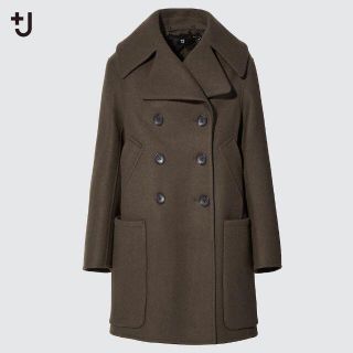 ユニクロ(UNIQLO)の最終★+J新品 Lダブルフェイスピーコート*オリーブ(ピーコート)