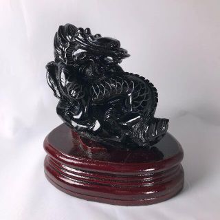 モリオン 黒水晶 チベット産 彫刻 龍 竜 ドラゴン 魔除け パワーストーン