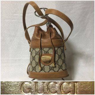 グッチ(Gucci)のmaipur様専用レア アクセコ オールド フロント ロゴ バケツ巾着 ショルダ(ショルダーバッグ)