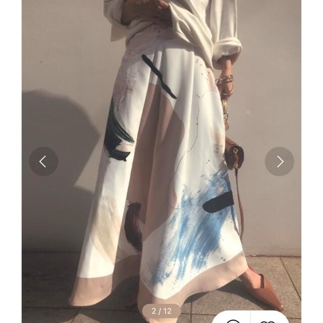 Ameri VINTAGE(アメリヴィンテージ)のAmeri vintage MARY PAINTING FLARE SKIRT レディースのスカート(ロングスカート)の商品写真