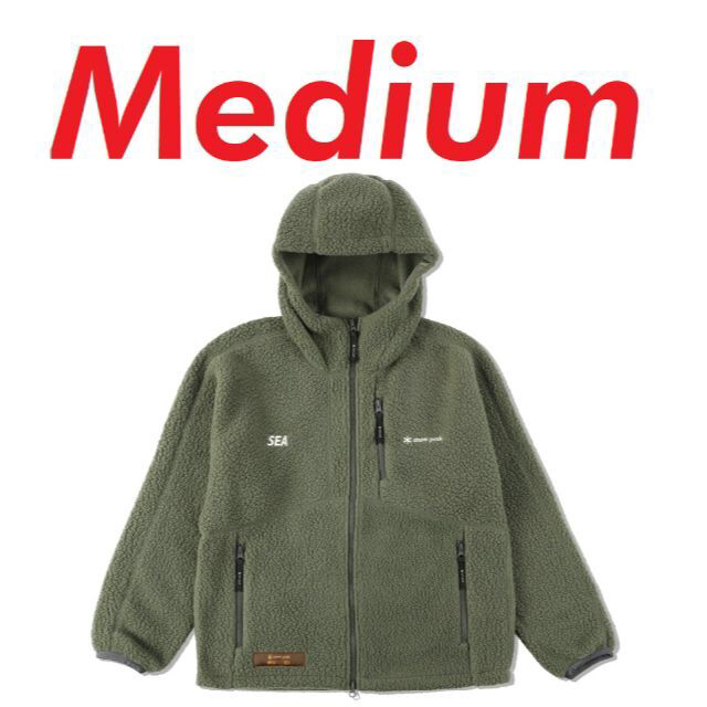 SNOW PEAK wind and sea fleece olive M