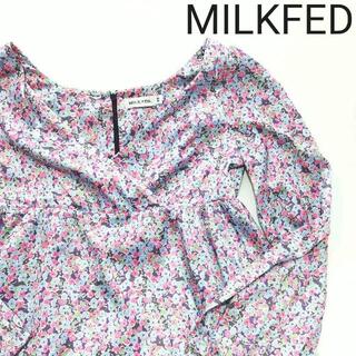 ミルクフェド(MILKFED.)のMILKFED ミルクフェド ワンピース 花柄 サイズ:XS(ミニワンピース)