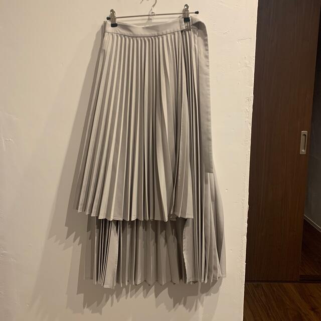 CLANE クラネ　3WAY PLEATS SKIRT プリーツスカート　グレー レディースのスカート(ロングスカート)の商品写真