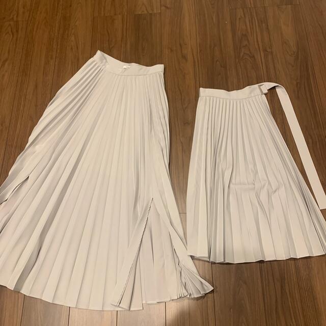 CLANE クラネ　3WAY PLEATS SKIRT プリーツスカート　グレー レディースのスカート(ロングスカート)の商品写真