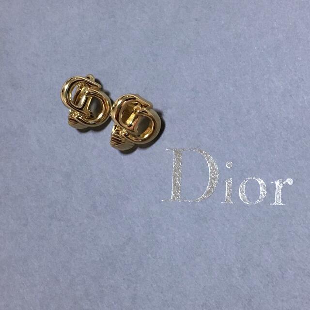 Dior イヤリング CD ロゴ ゴールド クリップ式 - イヤリング