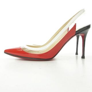 クリスチャンルブタン(Christian Louboutin)のクリスチャンルブタン 美品 パンプス エナメル 37.5 24cm位 赤(サンダル)