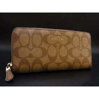 コーチ(COACH)の極美品☆ COACH シグネチャー レザー ラウンドファスナー 長財布 (財布)