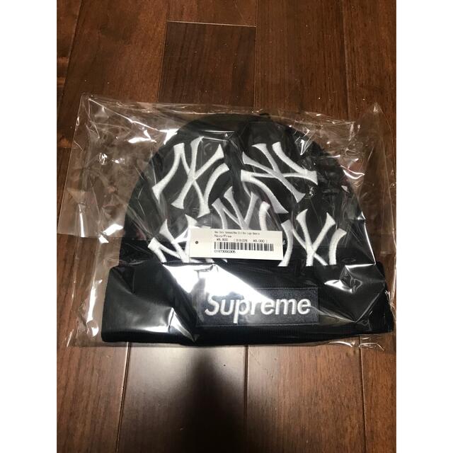 ネイビー supreme Yankees Box Logo Beanie