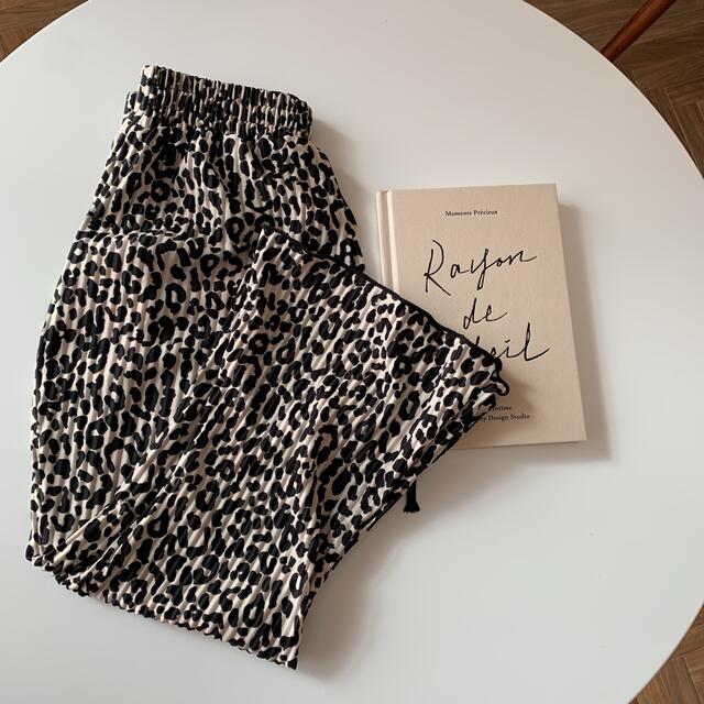 leopard pleats flare pants キッズ/ベビー/マタニティのキッズ服女の子用(90cm~)(パンツ/スパッツ)の商品写真