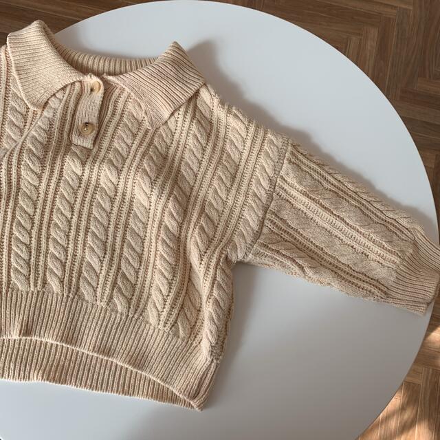 collar cable knit キッズ/ベビー/マタニティのキッズ服男の子用(90cm~)(ニット)の商品写真