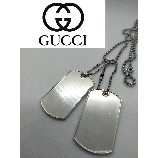 Gucci(グッチ)の【最終値下げ】GUCCI ダブルプレートネックレス レディースのアクセサリー(ネックレス)の商品写真