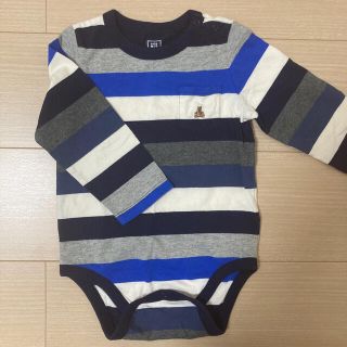 ベビーギャップ(babyGAP)のbabyGAP ボーダーロンパース 90(ロンパース)