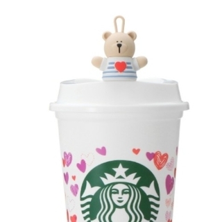 Starbucks Coffee - スターバックス リユーザブルカップ  バレンタイン ドリンクキャップ ホワイト