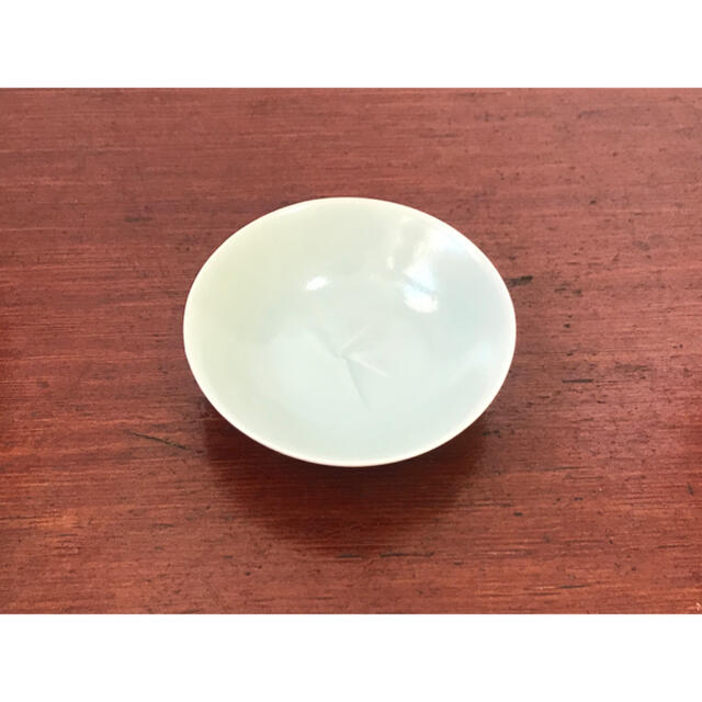 作家物 深見陶治 青白磁 盃 ぐい呑 酒器 青瓷 青磁 白磁 共箱-