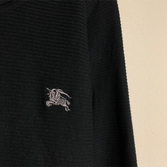 BURBERRY BLACK LABEL(バーバリーブラックレーベル)の【美品】BURBERRY BLACK LABEL クルーネック　ニット　ロゴ刺繍 メンズのトップス(ニット/セーター)の商品写真