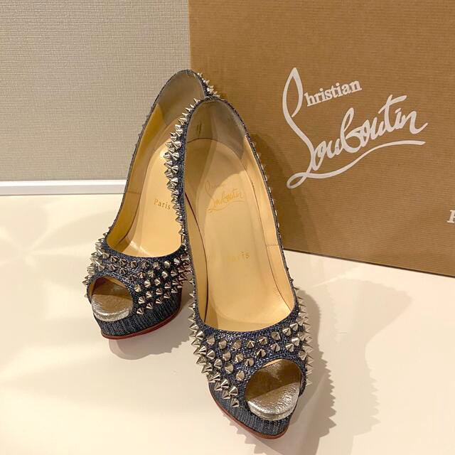 Christian Louboutin スタッズパンプス デニム 36 | vizoobras.com.br