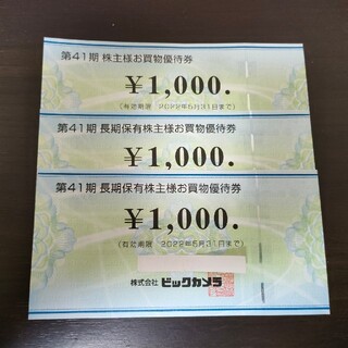 ビックカメラ　株主優待券3000円