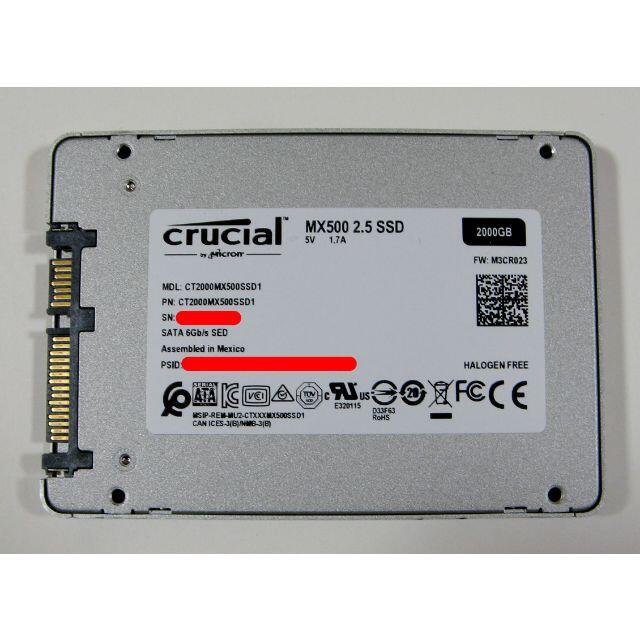 送込 Crucial SSD 2TB MX500 CT2000MX500SSD1の通販 by migoatoi's ...